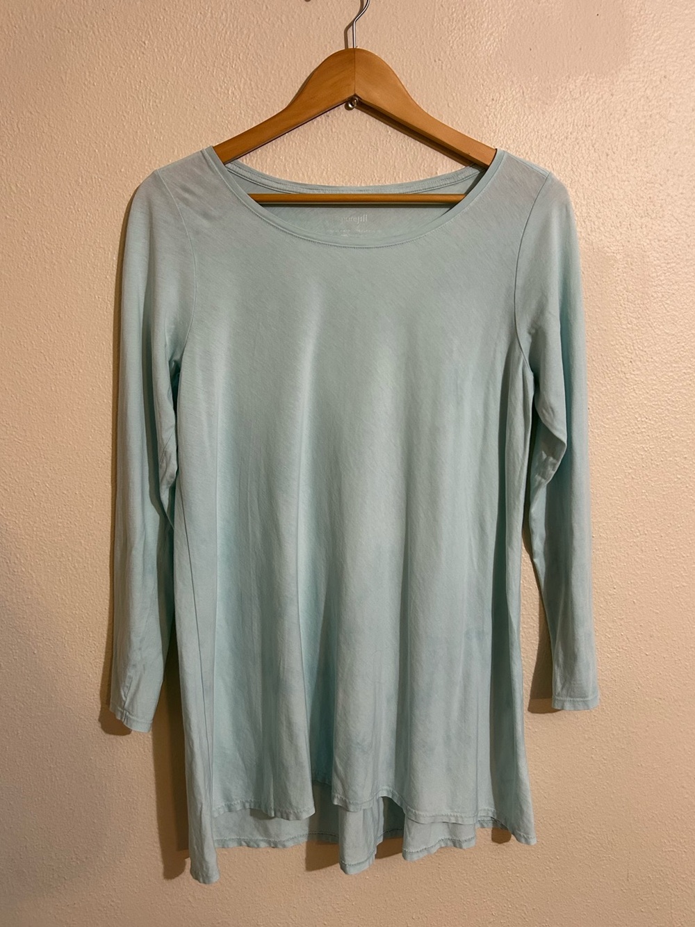 Pure Jill Women's Watercolor Elliptical Tee Light Blue Medium Pima Cotton